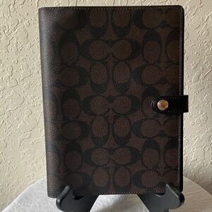 Coach: Coated Brown & Black Signature Journal Cover